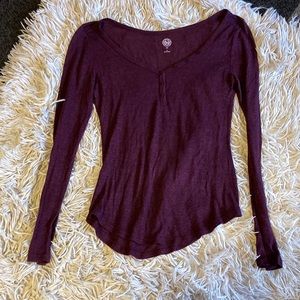 Women’s super soft long sleeve  Henley size M
